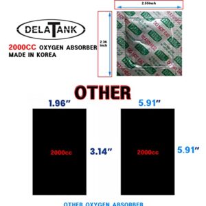 Delatank 2000cc Oxygen Absorbers 40ea 5 Gallon Mylar (Plastic) Bags for Food Storage With 1 gallon Mylar Bags for Food Storage 36 lables