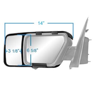 K Source Snap & Zap Custom Towing Mirror Pair for Ford F150, Black