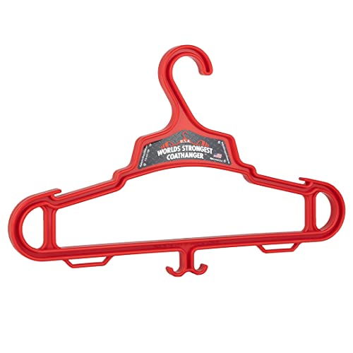 Worlds Strongest Coat Hanger | USA Made | 140 lb Load Capacity | Multipurpose Gear Hanger | RED (24)