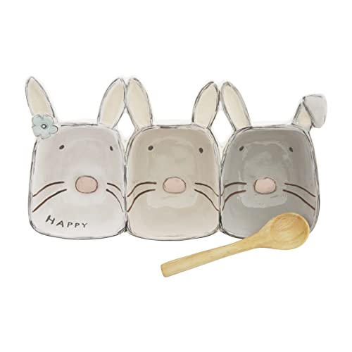 Mud Pie Bunny Triple Dip Set, Multi, 5.25" x 9"