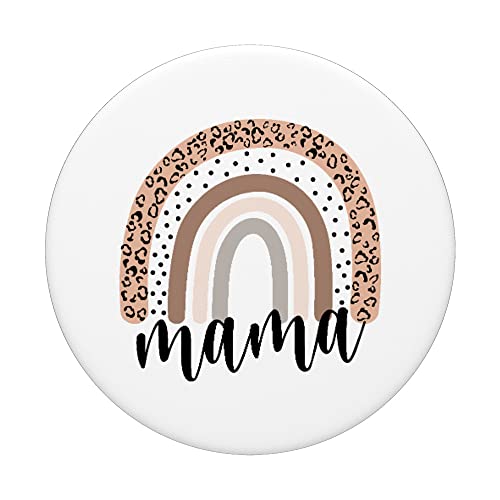 Mama Leopard Rainbow Cheetah Print Mommy Mothers Day PopSockets Swappable PopGrip