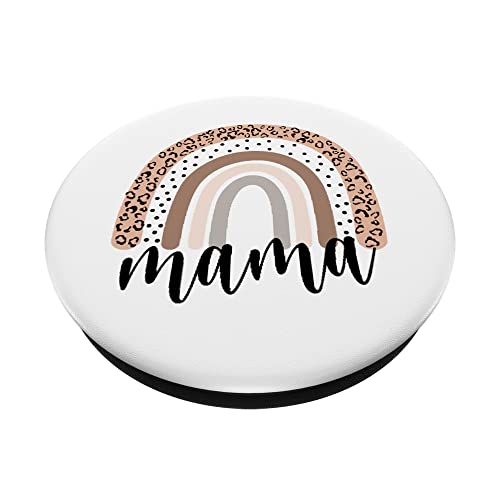 Mama Leopard Rainbow Cheetah Print Mommy Mothers Day PopSockets Swappable PopGrip