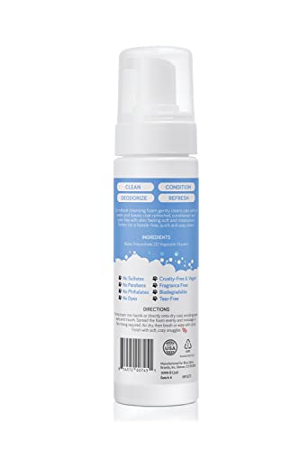 Mighty Meow Waterless Cat Shampoo, No-Rinse Dry Shampoo for Cats, Natural, Hypoallergenic & Fragrance-Free (8oz)