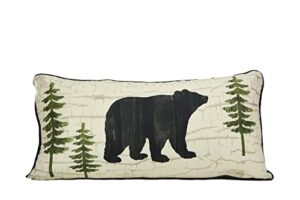 donna sharp throw pillow - painted bear lodge decorative throw pillow with bear pattern - rectangle