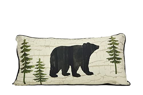 Donna Sharp Throw Pillow - Painted Bear Lodge Decorative Throw Pillow with Bear Pattern - Rectangle