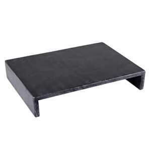 santa barbara design studio tablesugar marble waterfall serving board, 14 x 10 x 2.5-inch, black/brass