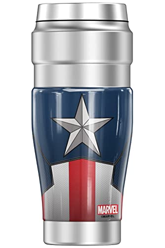 THERMOS Captain America Captain America Logo STAINLESS KING Stainless Steel Travel Tumbler, Vacuum insulated & Double Wall, 16oz