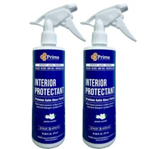 prime solutions surface defense + revive spray - hydrophobic silicon dioxide protectant & conditioner (upholstery, leather, vinyl, plastic, rubber, & fabric surfaces) - repel dust, lint, staining