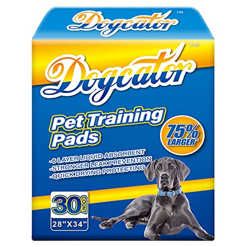 Dogcator Dog Pads Extra Large, Puppy Pads XLarge 28"x34" for Pet Training, Thicken Pee Pads for Dogs, 30 Pack Super Absorbent Dog Pee Pads
