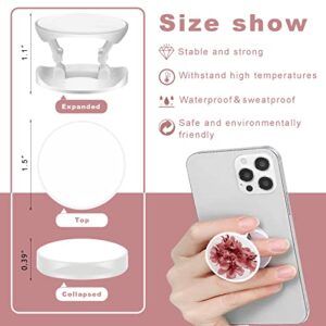 30 Pieces Blank Sublimation Phone Holders Set, ULENDIS Collapsible Brackets with 30 Sublimation Aluminum Sheets 30 Double-Sided Stickers, DIY Expanding Finger Stand for Smartphones and Tablets(White)