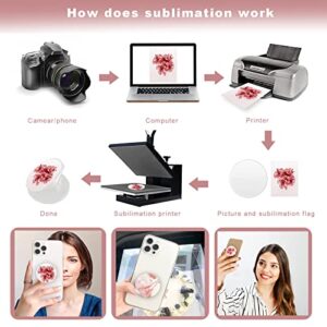 30 Pieces Blank Sublimation Phone Holders Set, ULENDIS Collapsible Brackets with 30 Sublimation Aluminum Sheets 30 Double-Sided Stickers, DIY Expanding Finger Stand for Smartphones and Tablets(White)