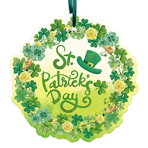 St. Patrick's Day Door Sign Hanging Decorations Shamrock Wreath Welcome Home Decor Party Supply