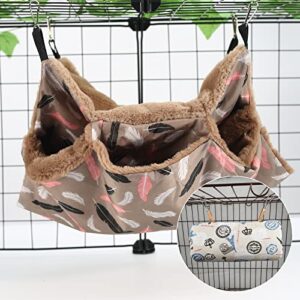 Hamster Hammock and chinchilla Hanging Tunnel Toys, Warm Bed and Gaming Platform, Include Guinea Pig Hammock False Vines Hideouts, Suitable for Hamster Chinchilla Sugar Glider Guinea Pig Squirrel