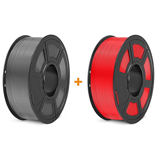 PLA+ 3D Printer Filament 1.75mm, SUNLU PLA Filament PRO, Dimensional Accuracy +/- 0.02 mm, 1 kg Spool, 1.75 PLA Plus, Grey+Red