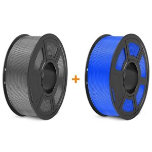 pla+ 3d printer filament 1.75mm, sunlu pla filament pro, dimensional accuracy +/- 0.02 mm, 1 kg spool, 1.75 pla plus, grey+blue