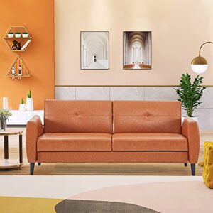 cjc sofa bed sleeper sofas for living room, pu leather convertible folding sofa bed loveseat with storage box for compact living space apartment, dorm