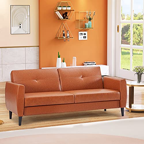 cjc Sofa Bed Sleeper Sofas for Living Room, PU Leather Convertible Folding Sofa Bed Loveseat with Storage Box for Compact Living Space Apartment, Dorm