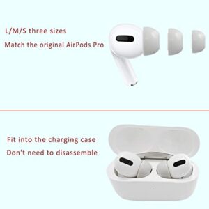 Luckvan Foam Ear Tips for AirPods Pro/Pro2 with Noise Reduction Hole, Replacement Ear Tips for AirPods Pro Memory Foam Fit AirPods Pro Case 3 Pairs White