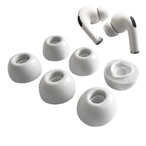 luckvan foam ear tips for airpods pro/pro2 with noise reduction hole, replacement ear tips for airpods pro memory foam fit airpods pro case 3 pairs white