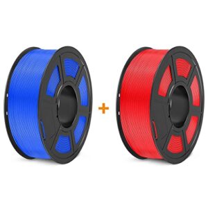 pla+ 3d printer filament 1.75mm, sunlu pla filament pro, dimensional accuracy +/- 0.02 mm, 1 kg spool, 1.75 pla plus, blue+red