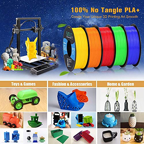 PLA+ 3D Printer Filament 1.75mm, SUNLU PLA Filament PRO, Dimensional Accuracy +/- 0.02 mm, 1 kg Spool, 1.75 PLA Plus, Blue+Red