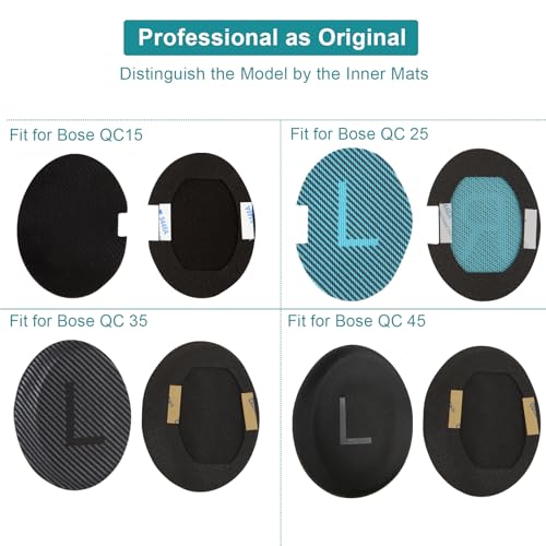 Ear Cushions for Bose QuietComfort 45 QC45 QC35 ii QC35 Ear Pads Headphones Gel Earpads Replacement with Upgraded Memory Foam, Cooling Silicone Gel and Milk Silk Fabric