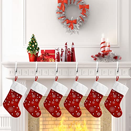 WISTOLL Christmas Stocking Holder for Mantle Set 4 Stocking Hangers Christmas Ornament Hooks for Mantle Staircase Christmas Stockings Multi-uses Stocking Hooks for Mantle