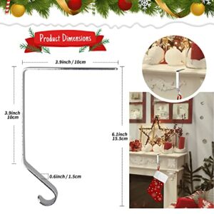 WISTOLL Christmas Stocking Holder for Mantle Set 4 Stocking Hangers Christmas Ornament Hooks for Mantle Staircase Christmas Stockings Multi-uses Stocking Hooks for Mantle