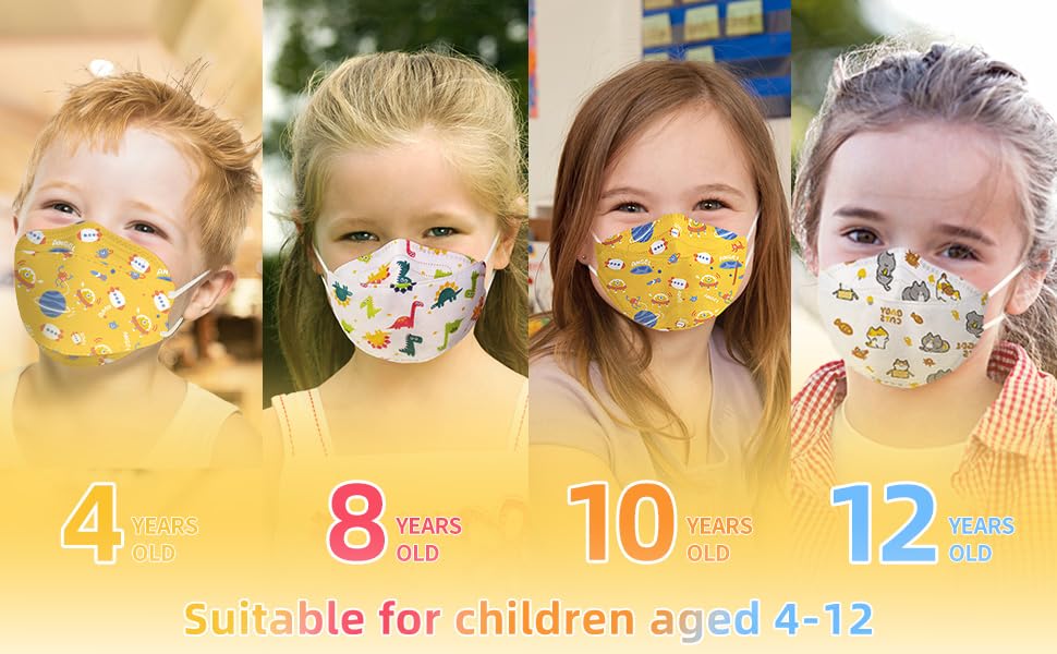 Kids Disposable Face Mask, 30 Pack Individually Wrapped Masks for Children,4-Ply Breathable Safety Masks for Boys and Girls(Aged 4-12)