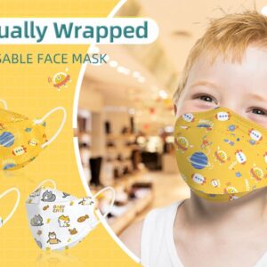 Kids Disposable Face Mask, 30 Pack Individually Wrapped Masks for Children,4-Ply Breathable Safety Masks for Boys and Girls(Aged 4-12)