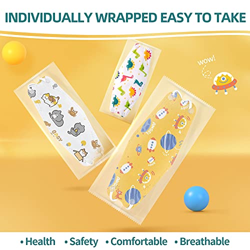 Kids Disposable Face Mask, 30 Pack Individually Wrapped Masks for Children,4-Ply Breathable Safety Masks for Boys and Girls(Aged 4-12)