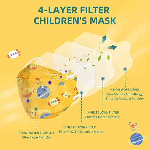 Kids Disposable Face Mask, 30 Pack Individually Wrapped Masks for Children,4-Ply Breathable Safety Masks for Boys and Girls(Aged 4-12)