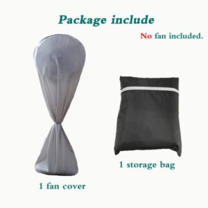 WINCOVER Fan Cover Fan Covers Outdoor Pedestal Fan Cover Waterproof House Fan Dust Cover Indoor Fan Cover Outdoor Standing Fan Covers Outdoor Pedestal Fan Covers (Gray)