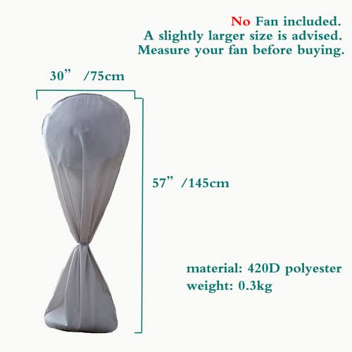 WINCOVER Fan Cover Fan Covers Outdoor Pedestal Fan Cover Waterproof House Fan Dust Cover Indoor Fan Cover Outdoor Standing Fan Covers Outdoor Pedestal Fan Covers (Gray)