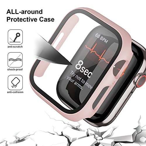 12 Pack Case for Apple Watch Series 9 & Series 8&7 45mm with Tempered Glass Screen Protector, Haojavo PC Hard Ultra-Thin Scratch Resistant Bumper Protective Cover for iWatch 45mm Accessories