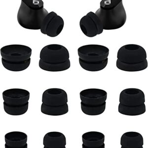 ALXCD Double Flange Eartips Compatible with Beats Studio Buds & Fit Pro, S/M/L Sizes 6 Pairs Double Flange Earbud Tips Ear Tips, Compatible with Beats Studio Buds, Black SML