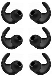 alxcd anti slip earhook tips compatible with beats studio buds, 3 pairs anti-slip anti lost earbuds hook tips sport ear tips, compatible with beats studio buds, ear hook black