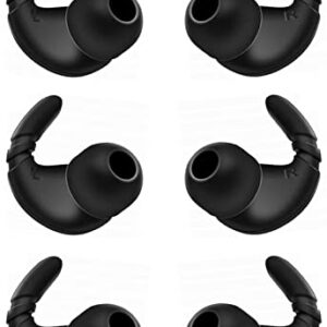 ALXCD Anti Slip Earhook Tips Compatible with Beats Studio Buds, 3 Pairs Anti-Slip Anti Lost Earbuds Hook Tips Sport Ear Tips, Compatible with Beats Studio Buds, Ear Hook Black