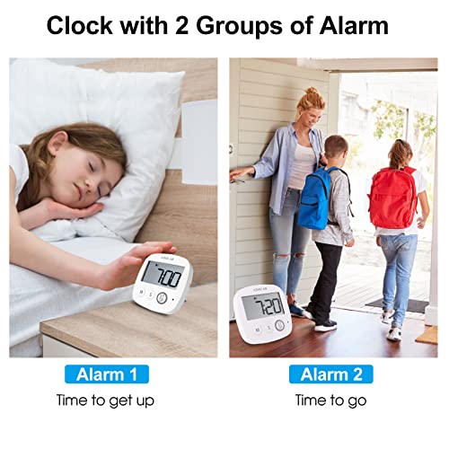 AIMILAR Digital Timer with Alarm Clock - Countdown Kitchen Cooking Timer, Big Digits, Magnetic, Stand, Hang, for Oven Baking Kids Teacher Study Games Office Gym Exercise White