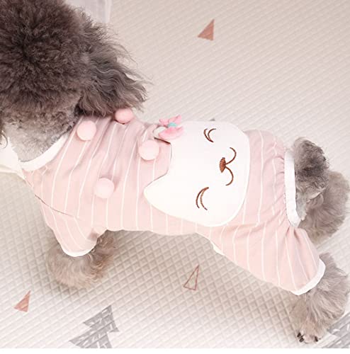 Woo Woo Pets Dog Pajamas Costumes Doggie PJS Puppy Jumpsuit Clothes Soft Pet Onesies Jammies Cute Camouflage Cat Apparal Dog Shirt, Pink