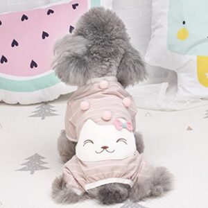 Woo Woo Pets Dog Pajamas Costumes Doggie PJS Puppy Jumpsuit Clothes Soft Pet Onesies Jammies Cute Camouflage Cat Apparal Dog Shirt, Pink