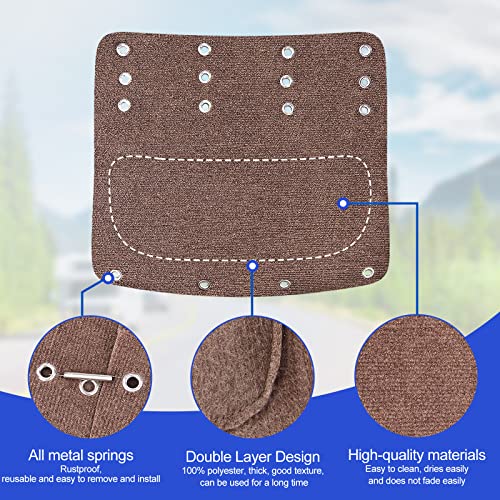 RISTOW RV Step Covers 3 Pack 22" Wide RV Step Rug with Install Hooks Fit 8-11" Deep Camper Step Cover RV Stair Covers Ideal for Wide Radius Steps - Brown