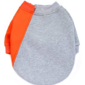 cutedog Combination of Gray and Orange Dog Hoodie Sweater for Dogs Pet Clothes (Large)