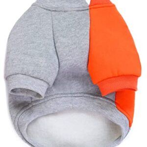 cutedog Combination of Gray and Orange Dog Hoodie Sweater for Dogs Pet Clothes (Large)