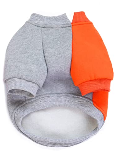 cutedog Combination of Gray and Orange Dog Hoodie Sweater for Dogs Pet Clothes (Large)