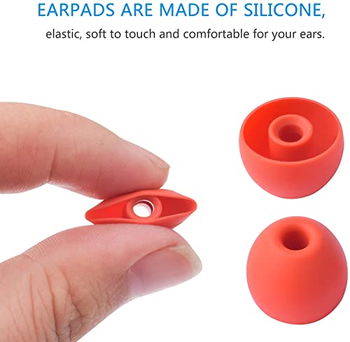 Replacement Ear Tips Compatible with Samsung Galaxy Buds 2 Eartips, Ear Bud Earbuds Tip Cups Memory Foam Cushions Covers Earplugs for Galaxy Buds 2 Earphones 3 Sizes 6 Pairs (Red)