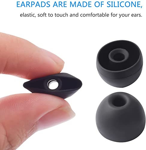 (3 Pairs) Ear Caps Compatible with Samsung Galaxy Buds 2 Earphone Tips Soft Silicone Earphones Earbuds Earplugs Eartips Cover Case Ear Cushions Covers Eargels for Galaxy Buds 2 (Black)