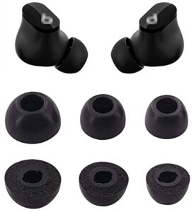 rqker foam eartips compatible with beats studio buds earbuds, 3 pairs s/m/l sizes soft memory foam replacement ear tips earbud tips eartips compatible with beats studio buds, black sml