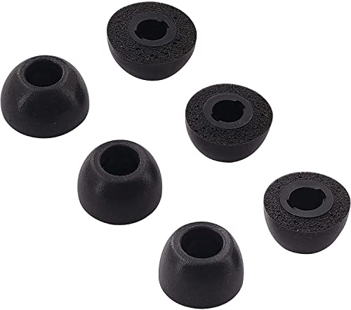 Rqker Foam Eartips Compatible with Beats Studio Buds Earbuds, 3 Pairs S/M/L Sizes Soft Memory Foam Replacement Ear Tips Earbud Tips Eartips Compatible with Beats Studio Buds, Black SML