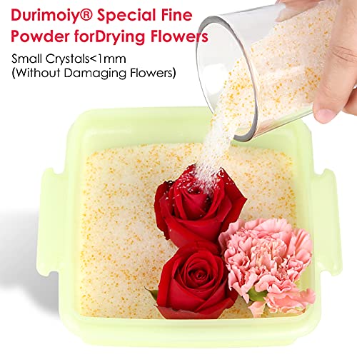 Durimoiy 4 LBS Silica Sand Flower Drying Reusable Silica Gel Flower Drying Crystals for Drying Flowers, Flower Preservation, Easy to Use with Color Indicating